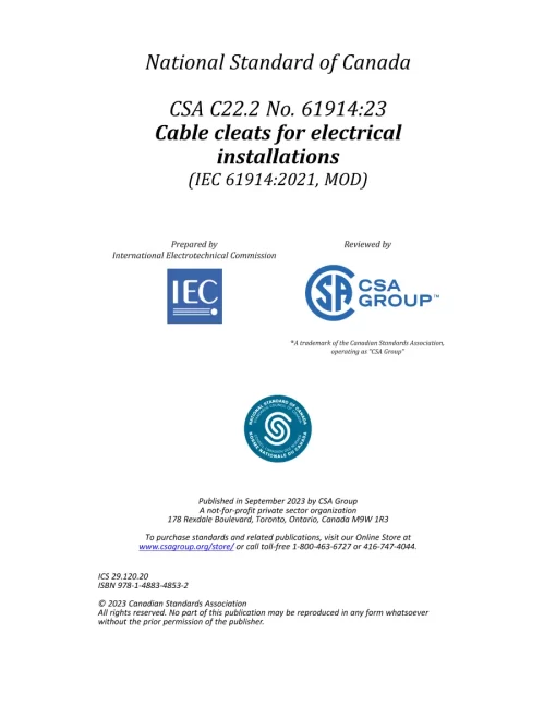 CSA C22.2 NO. 61914:23 pdf