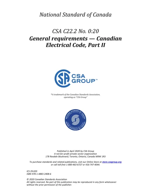 CSA C22.2 NO. 0:20 pdf