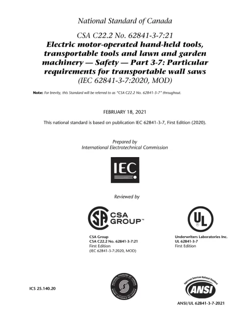 CSA C22.2 NO. 62841-3-7:21 pdf