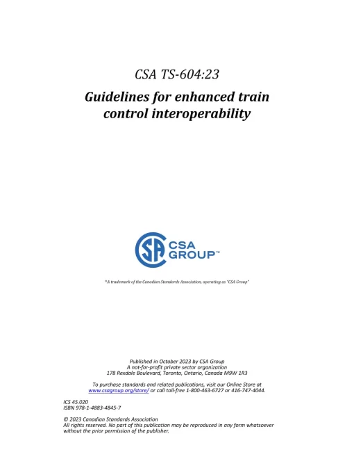 CSA TS-604:23 pdf