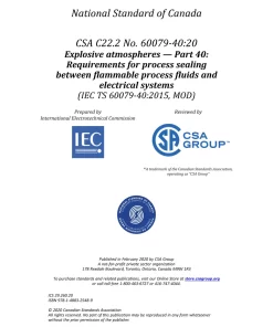 CSA C22.2 NO. 60079-40:20 pdf