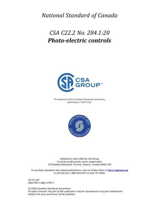 CSA C22.2 NO. 284.1:20 pdf