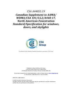 CSA A440S1-19 (R2022) pdf