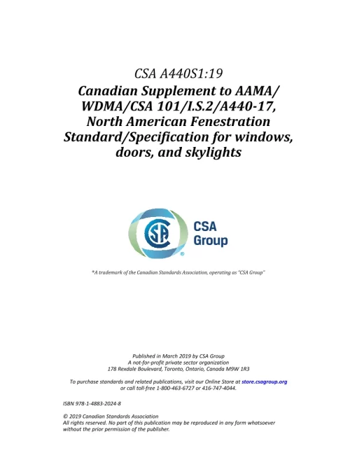 CSA A440S1-19 (R2022) pdf