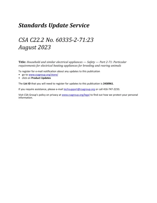 CSA C22.2 NO. 60335-2-71:23 pdf