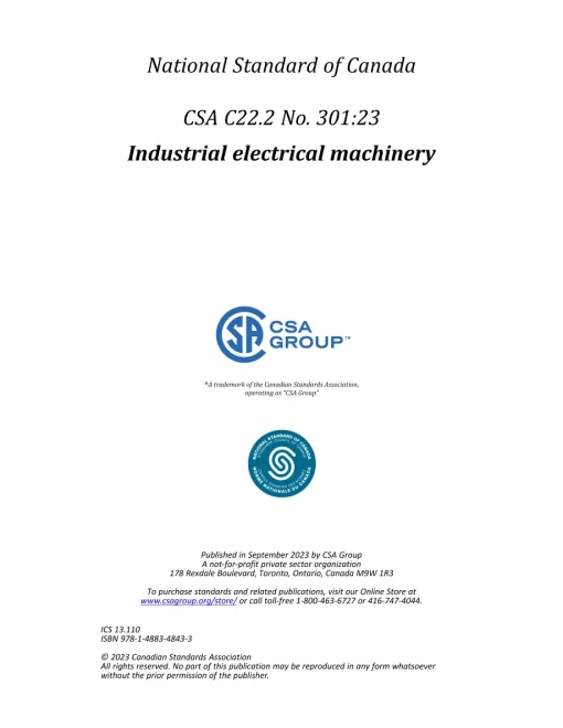 CSA C22.2 NO. 301:23 pdf