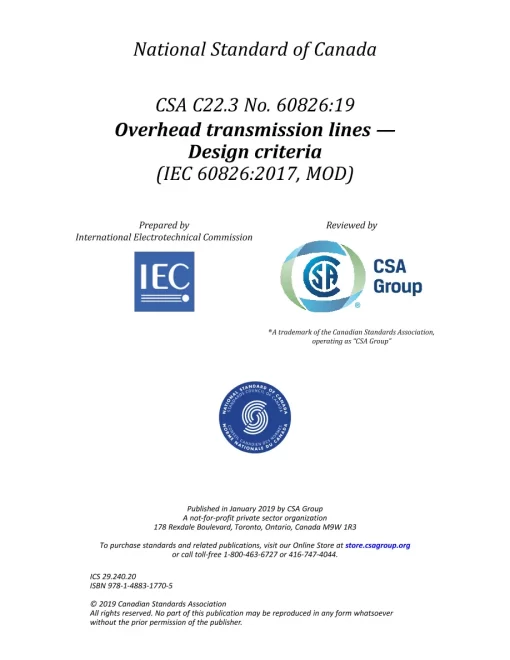 CSA C22.3 NO. 60826:19 (R2023) pdf