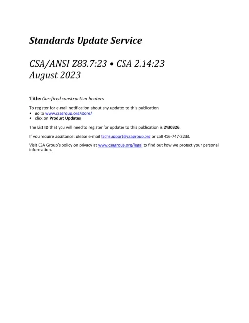 CSA ANSI Z83.7:23/CSA 2.14:23 pdf