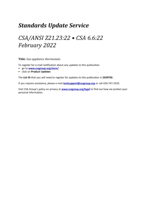 CSA /ANSI Z21.23:22 CSA 6.6:22 pdf