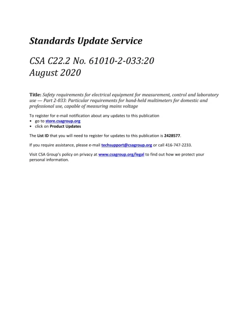 CSA C22.2 NO. 61010-2-033:20 pdf