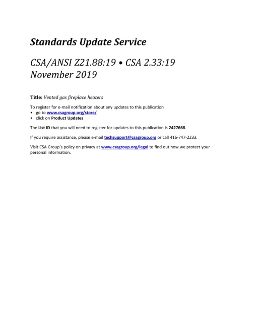 CSA 2.33:19/ANSI Z21.88:19 pdf