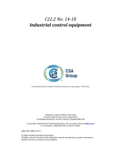 CSA C22.2 NO. 14-18 (R2022) pdf