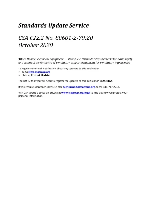 CSA C22.2 No. 80601-2-79:20 pdf