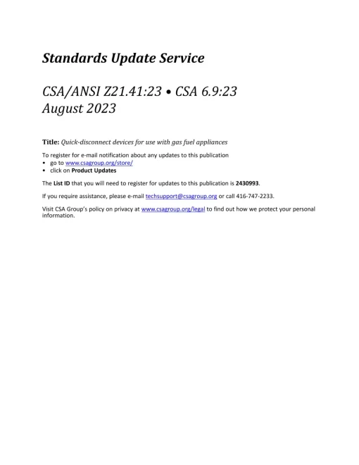 CSA ANSI Z21.41:23/CSA 6.9:23 pdf