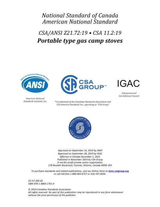 CSA 11.2:19/ANSI Z21.72:19 pdf