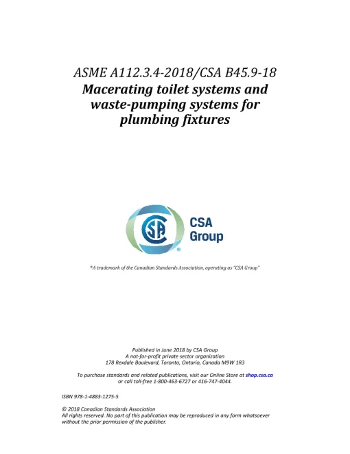 CSA B45.9-18/ASME A112.3.4-2018 (R2022) pdf