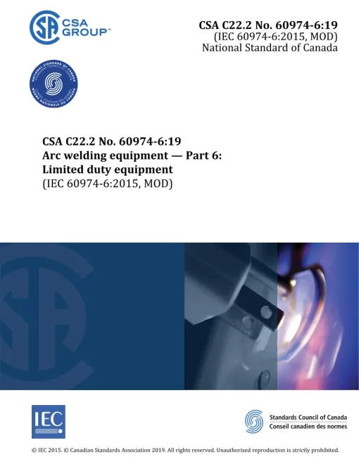 CSA C22.2 NO. 60974-6:19 pdf