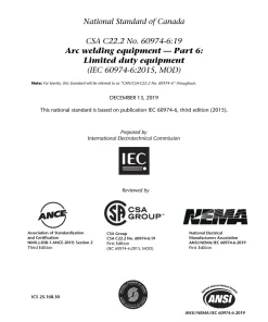 CSA C22.2 NO. 60974-6:19 pdf