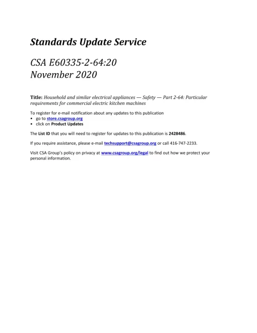 CSA E60335-2-64:20 pdf