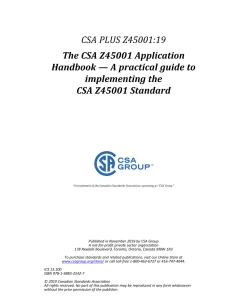 CSA PLUS Z45001:19 pdf