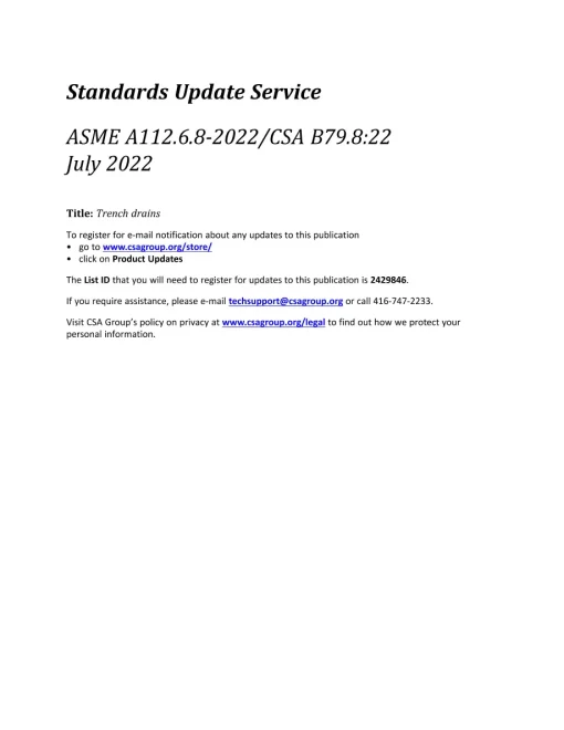 CSA B79.8:22/ASME A112.6.8-2022 pdf