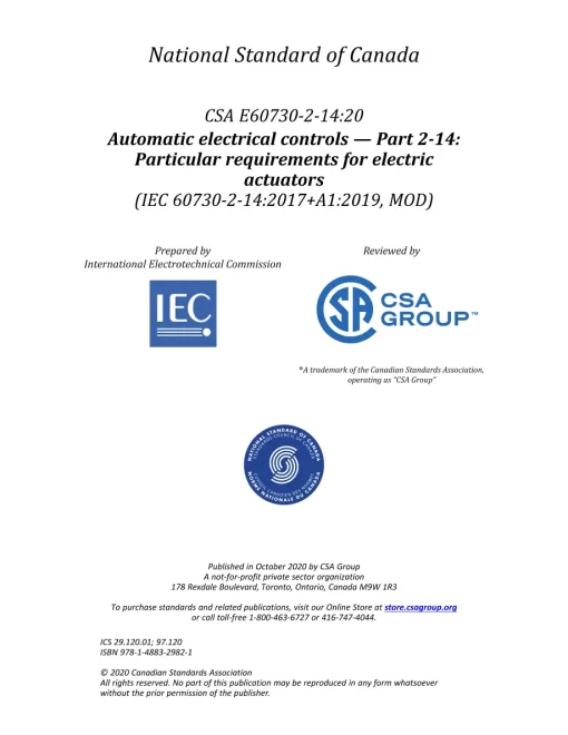 CSA E60730-2-14:20 pdf