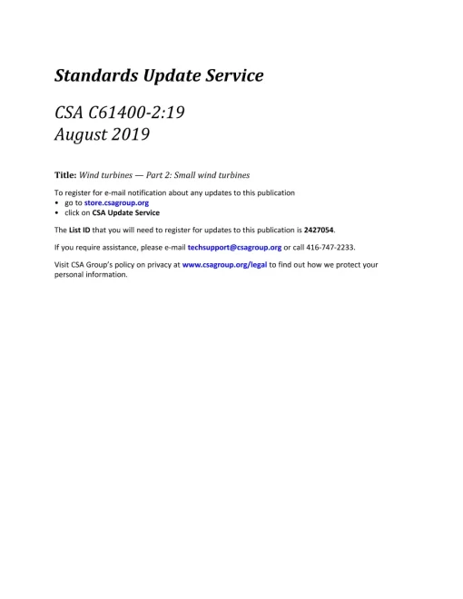 CSA C61400-2:19 (R2024) pdf