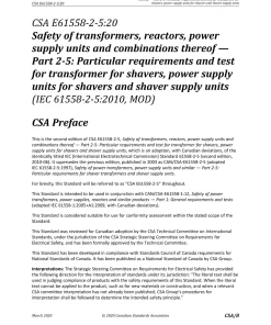 CSA E61558-2-5:20 pdf