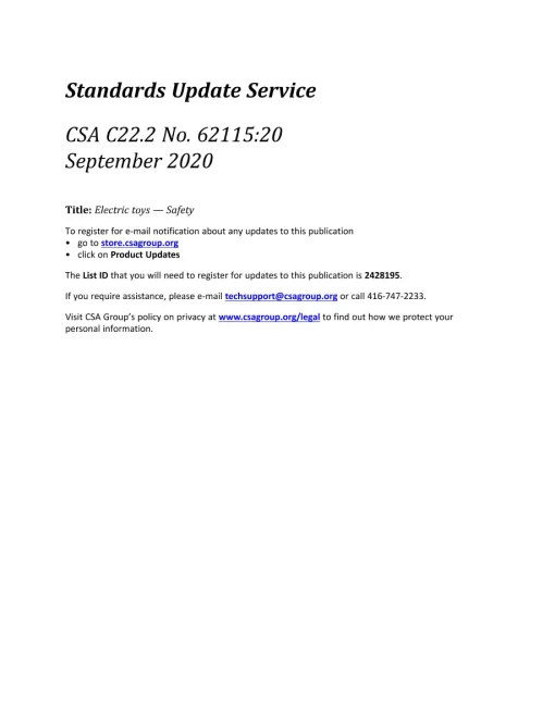 CSA C22.2 NO. 62115:20 pdf