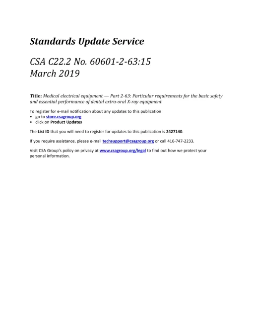 CSA C22.2 NO. 60601-2-63:15 + A1:19 (CONSOLIDATED) (R2020) pdf