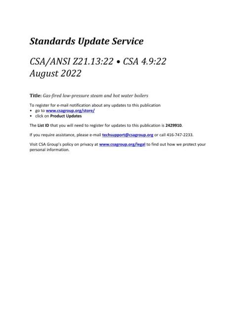 CSA ANSI Z21.13:22/CSA 4.9:22 pdf