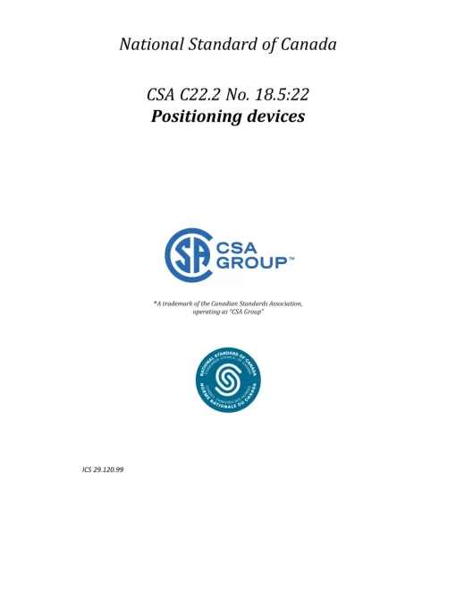 CSA C22.2 NO. 18.5:22 pdf