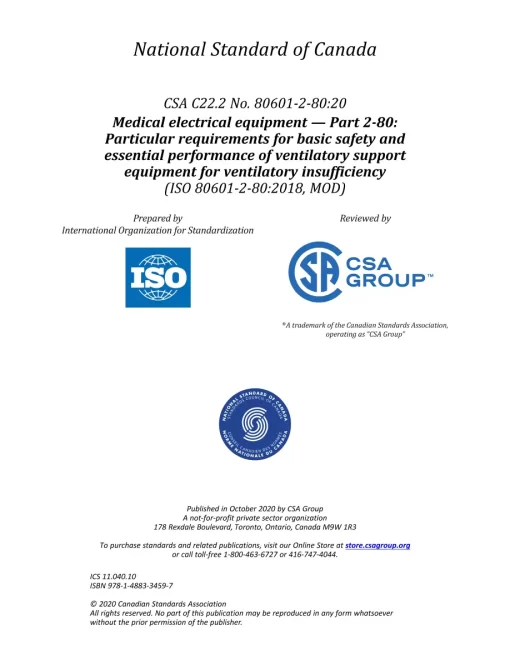 CSA C22.2 NO. 80601-2-80:20 pdf