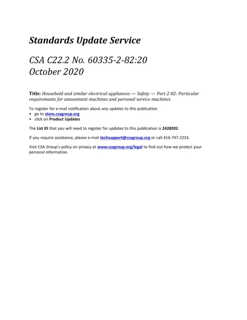 CSA C22.2 NO. 60335-2-82:20 pdf