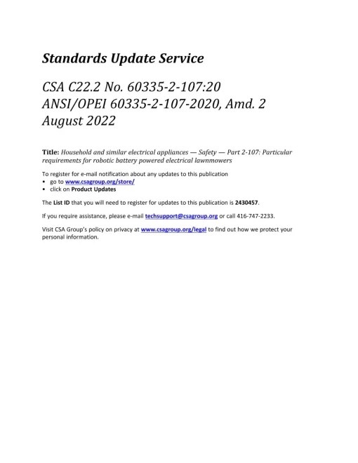 CSA C22.2 NO. 60335-2-107:20 +A2:22 (CONSOLIDATED) pdf