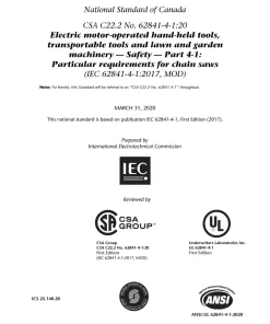 CSA C22.2 NO. 62841-4-1:20 pdf