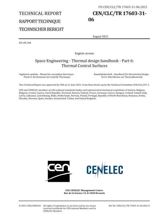 BS PD CEN/CLC/TR 17603-31-06:2021 pdf