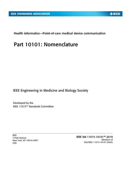 IEEE 11073-10101-2019 pdf