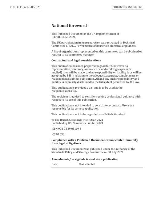 BS PD IEC TR 63250:2021 pdf