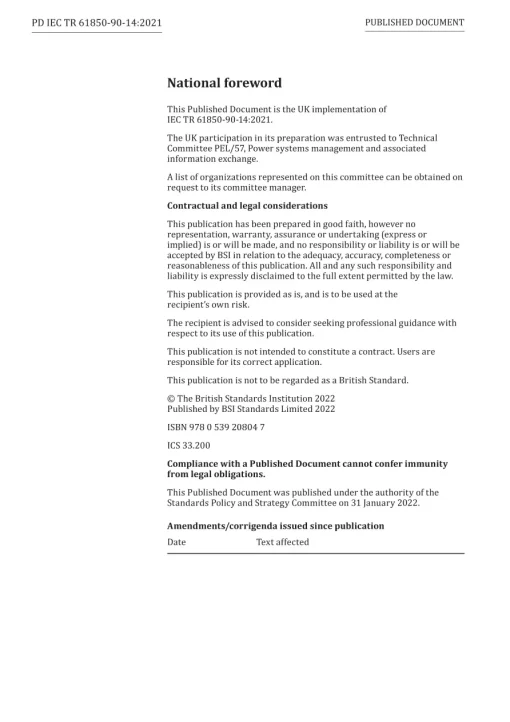 BS PD IEC TR 61850-90-14:2021 pdf