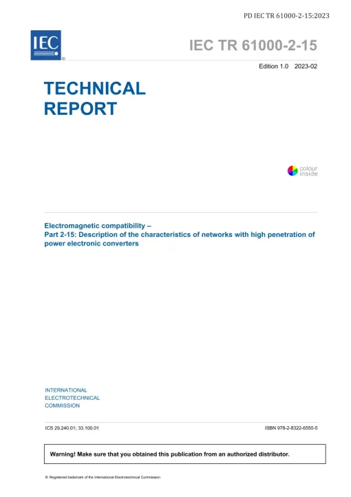 BS PD IEC TR 61000-2-15:2023 pdf