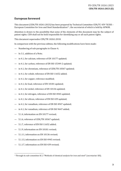 BS PD CEN/TR 10261:2023 pdf