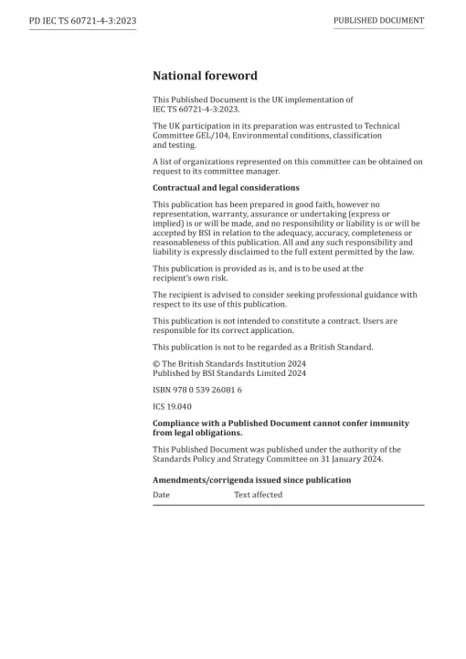 BS PD IEC/TS 60721-4-3:2023 pdf