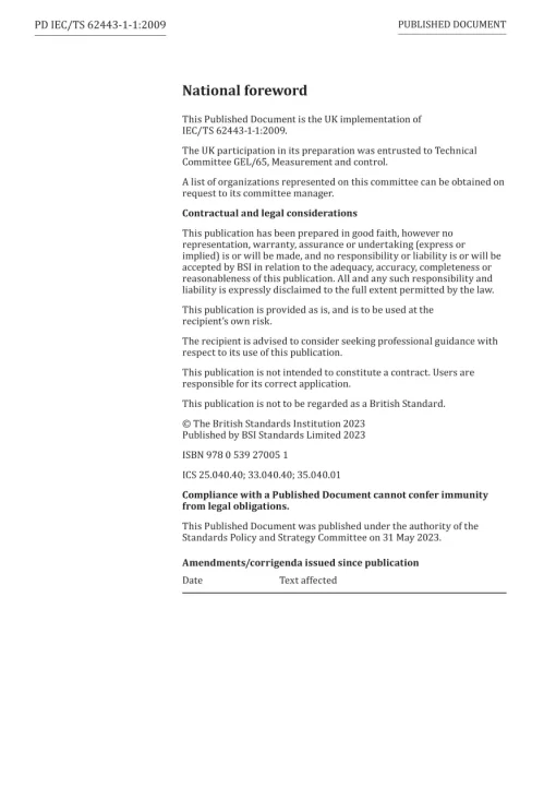 BS PD IEC/TS 62443-1-1:2009 pdf