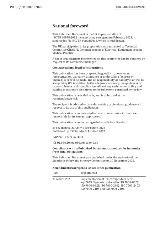 BS PD IEC/TR 60878:2022 pdf