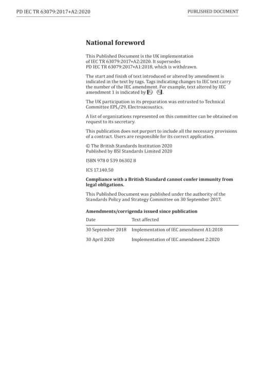 BS PD IEC TR 63079:2017+A2:2020 pdf