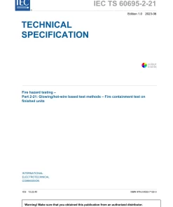 BS PD IEC TS 60695-2-21:2023 pdf