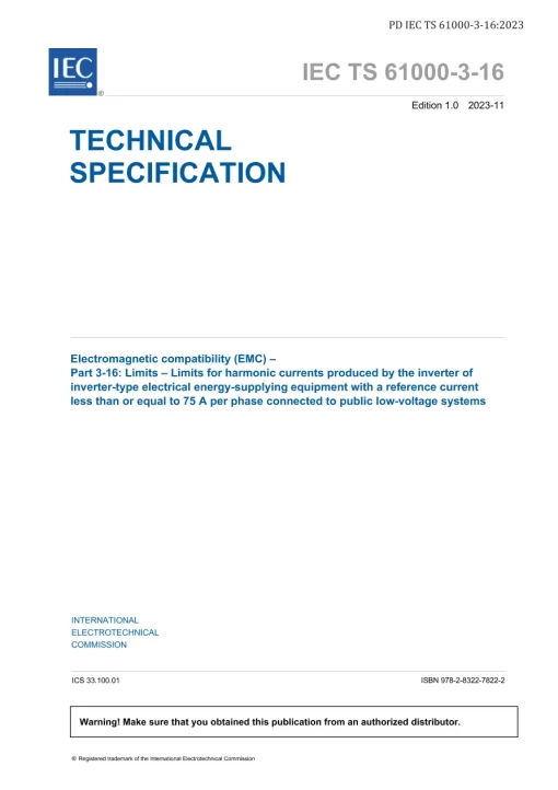 BS PD IEC TS 61000-3-16:2023 pdf