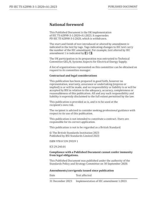 BS PD IEC TS 62898-3-1:2020+A1:2023 pdf