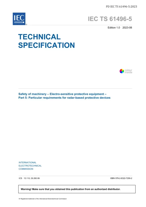 BS PD IEC TS 61496-5:2023 pdf